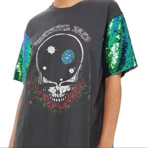 Top shop Grateful Dead sequin tee